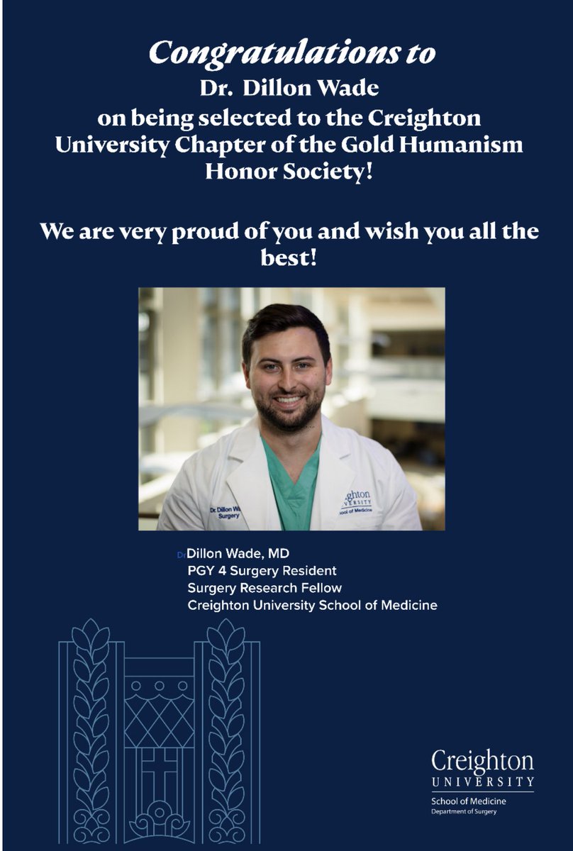 wbalrefaie's tweet image. Congratulations to our own Dr. Dillon Wade @CreightonSurg @Creighton @CreightonSOM @CHIhealth