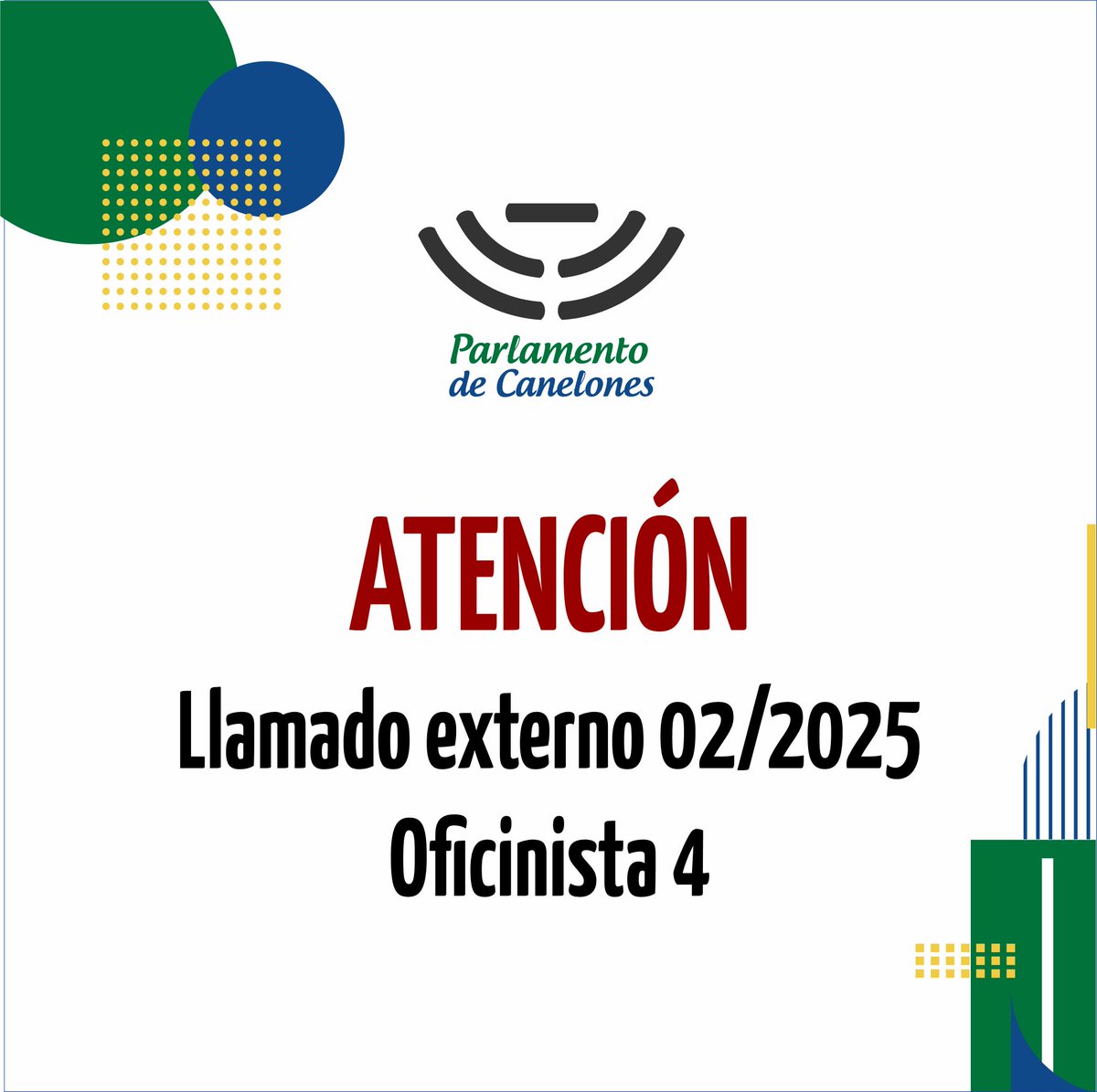 ⭕️Llamado externo N° 02/2025
Se amplía convocatoria

Ante la identificación de vínculo con el Estado por parte de seis postulantes, se convoca a nuevos postulantes de la lista.

Info en la web de la Junta: juntadecanelones.gub.uy/noticia.php?id…