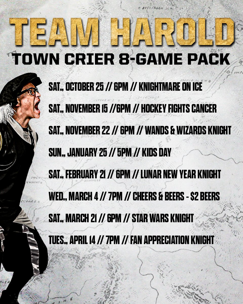 HSKnights's tweet image. Which team are you joining? Town Crier and Lucky partial plans are on-sale now!
🎟️: vgk.io/doRF3