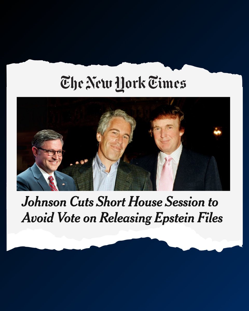 RepLoriTrahan's tweet image. Republicans are shutting down Congress until September. That’s right. They’re sending us home early to block a vote on releasing the Epstein files.
Makes you wonder what they're hiding.
