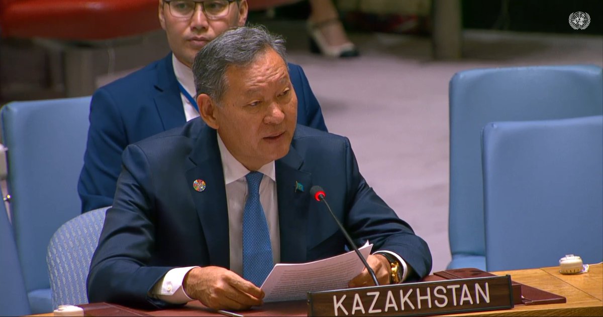 🇰🇿🇺🇳 At the UNSC Open Debate on promoting international peace and security, highlighted President’s consistent support for the principles and purposes of the UN Charter.

Regional platforms like CICA and the SCO remain key to fostering dialogue and ensuring stability in Asia.