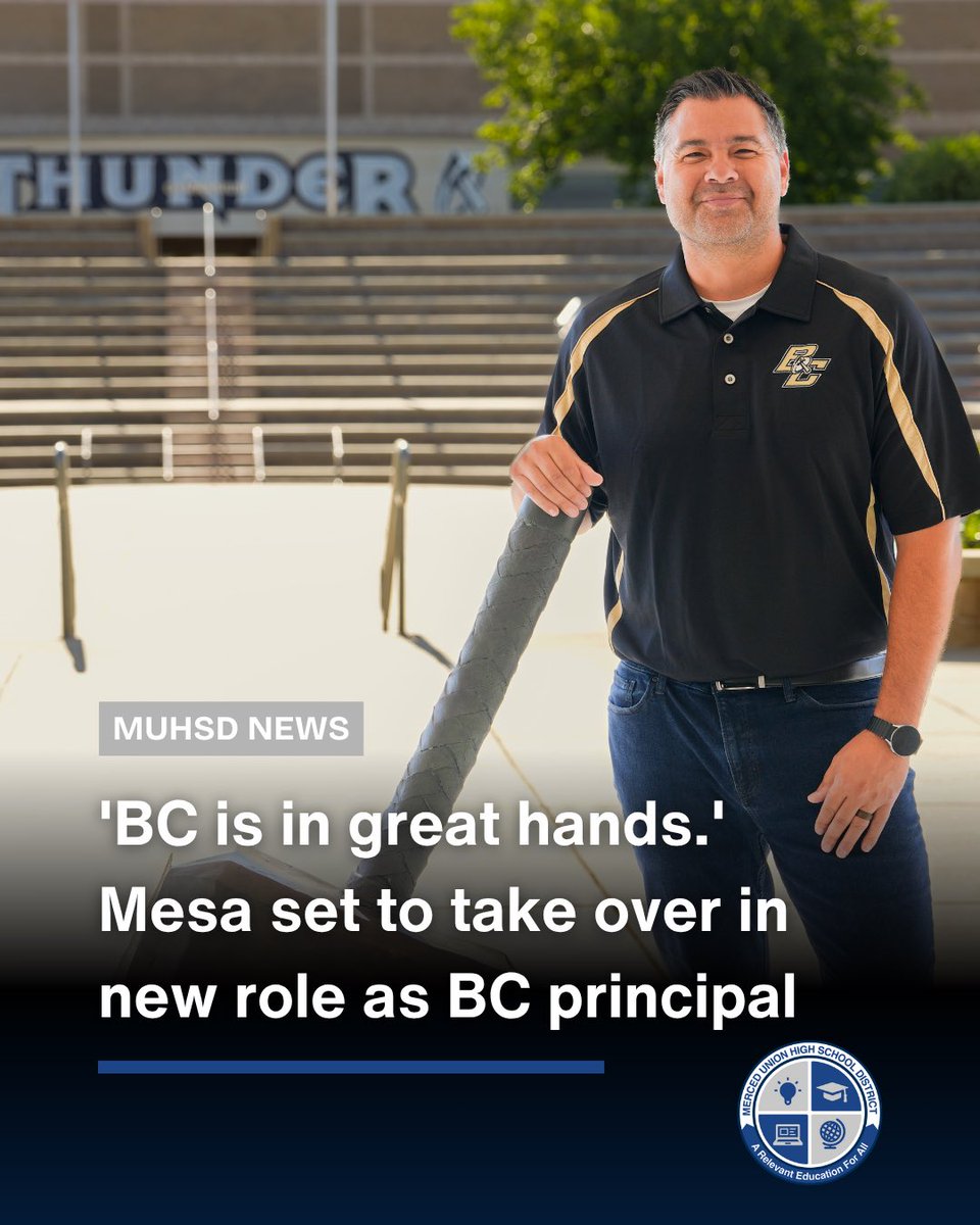 Buhach Colony High School new principal Kyle Mesa shares his excitement and goals as he prepares for his first school year in his new position.

Read more: muhsd.org/244916_2?artic…
#muhsd #muhsdnews #bchs #buhachcolonyhighschool #buhachpride #centralvalley #atwater