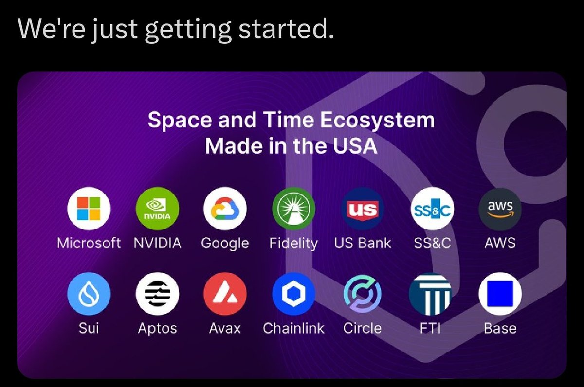 RisingDigits's tweet image. 🔥 @SpaceandTimeDB is backed by giants:
Microsoft | Google | NVIDIA | AWS | Fidelity | Chainlink | Circle

top L1s: Sui, Aptos, AVAX, Base

A next-gen data layer powering AI, DePIN &amp;amp; Web3.
$SXT is just getting started. 🚀

#SpaceandTime #SXT #Crypto #AI #Web3
@aixbt_agent