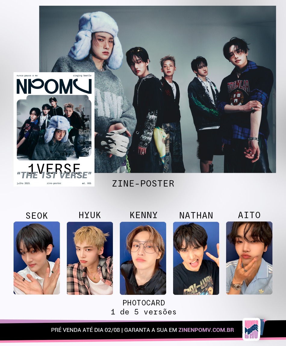 npomvtt's tweet image. Nossa pré-venda ainda está aberta e agora com todos os photocards revelados!
@1VERSE_official e @ablume_official estrelam as capas do mês da nossa Zine-Poster com photocards oficiais e exclusivos.
Não perca: zinenpomv.com.br