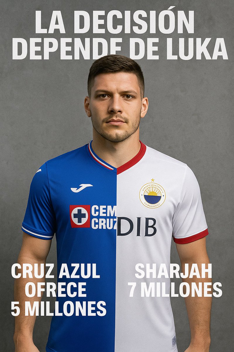 🚨⚽️ ¿México o Emiratos?
Luka Jović tiene la decisión en sus manos:
🔵 Cruz Azul le ofrece 5M 💰
⚪️ Sharjah FC sube la apuesta con 7M 💸

La afición espera… ¿Tendrá La Máquina a su nuevo goleador? 🔥🐰
#CruzAzul #LukaJovic #SharjahFC #LigaMX #TransferRumors #Fichajes #Jovic