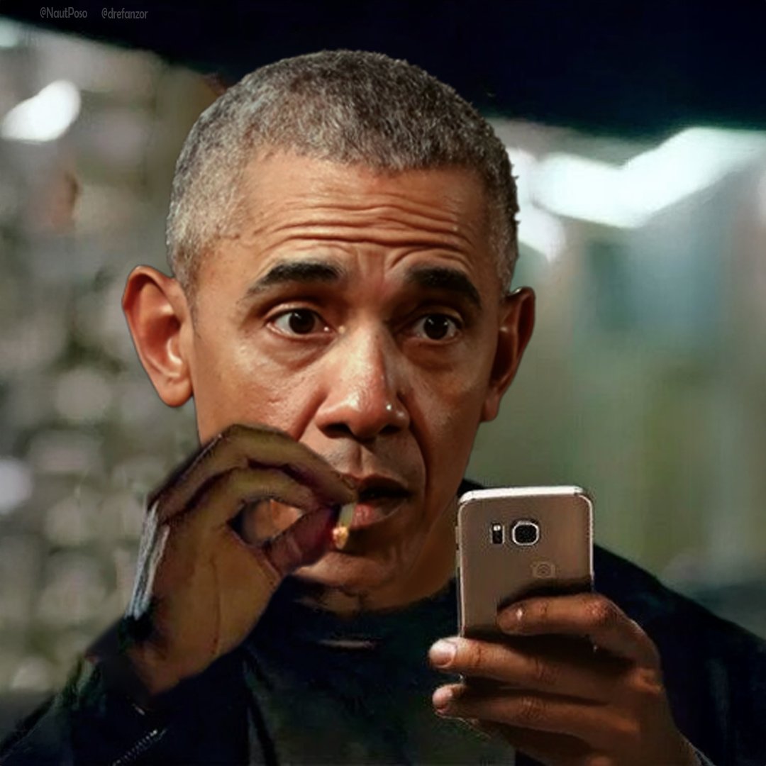 NautPoso's tweet image. Obama seeing Trump’s comments on RussiaGate
(meme collab with @drefanzor)