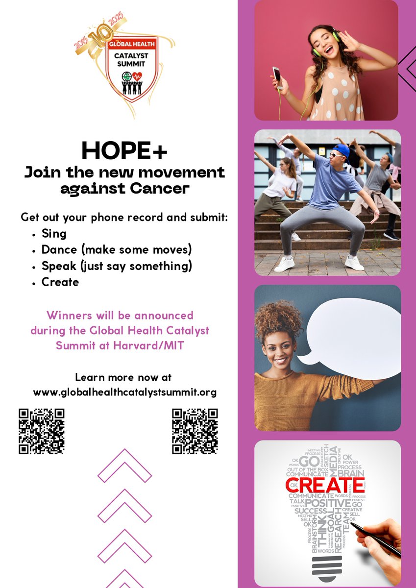 🚨Be part of the #HOPE+ Challenge…Now!

We’re inviting you to join the HOPE+ Challenge, a global call for creative acts of hope in the fight against cancer🌍 

✨Record your act of hope:
- ⁠sing🎶
- ⁠dance💃🏾🕺🏾
- ⁠speak🗣
- ⁠create🎨and submit before it’s too late! 

👉🏾Please