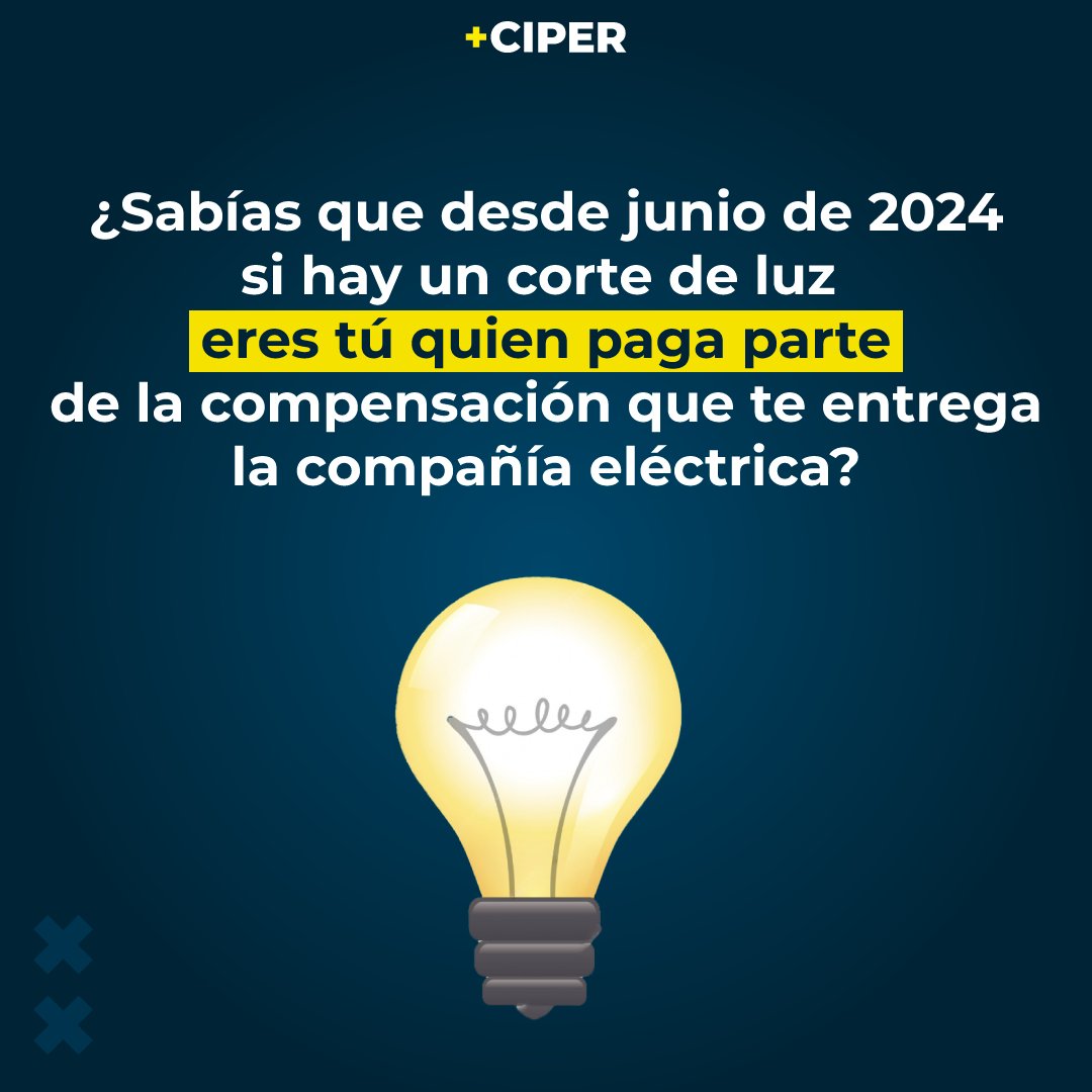 ciper's tweet photo. Cortes de luz: compensaciones para los clientes son financiadas por los mismos usuarios. ¿Cuál es el valor de ese cobro y cómo se tomó esa decisión? Te lo explicamos aquí👇 https://t.co/j8b7jUPo6Y