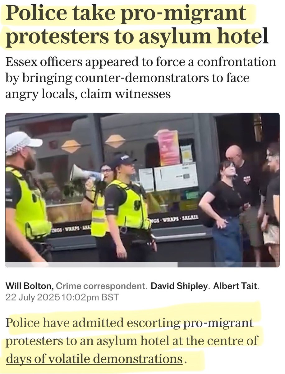 Artemisfornow's tweet image. PROTESTS - After denying they had taken anti protesters to the Epping hotel, (for no reason anyone with a brain can fathom) …the police have erm changed their minds.
Oh