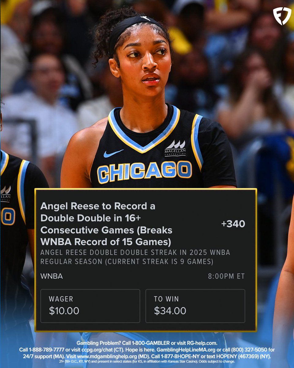 FDSportsbook's tweet image. Angel Reese has gotten 9 STRAIGHT double-doubles 🤯
Will she break the WNBA record? 🤔