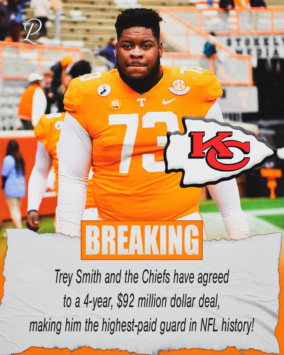 TPLTennessee's tweet image. “I made a promise man ” - The highest paid GUARD in the #NFL is a #VFL Trey Smith speaks today to media about the promises made after losing his mother at age 15.