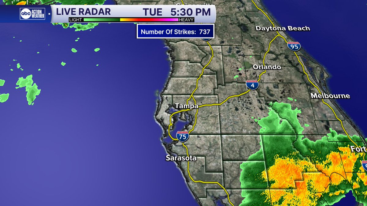 DenisPhillipsWx's tweet image. After a stormy morning along the coast, the rains this evening are inland. Wednesday looks like it'll be a lot like Tuesday. Scattered storms starting 1st thing in the morning with coverage around 60%.