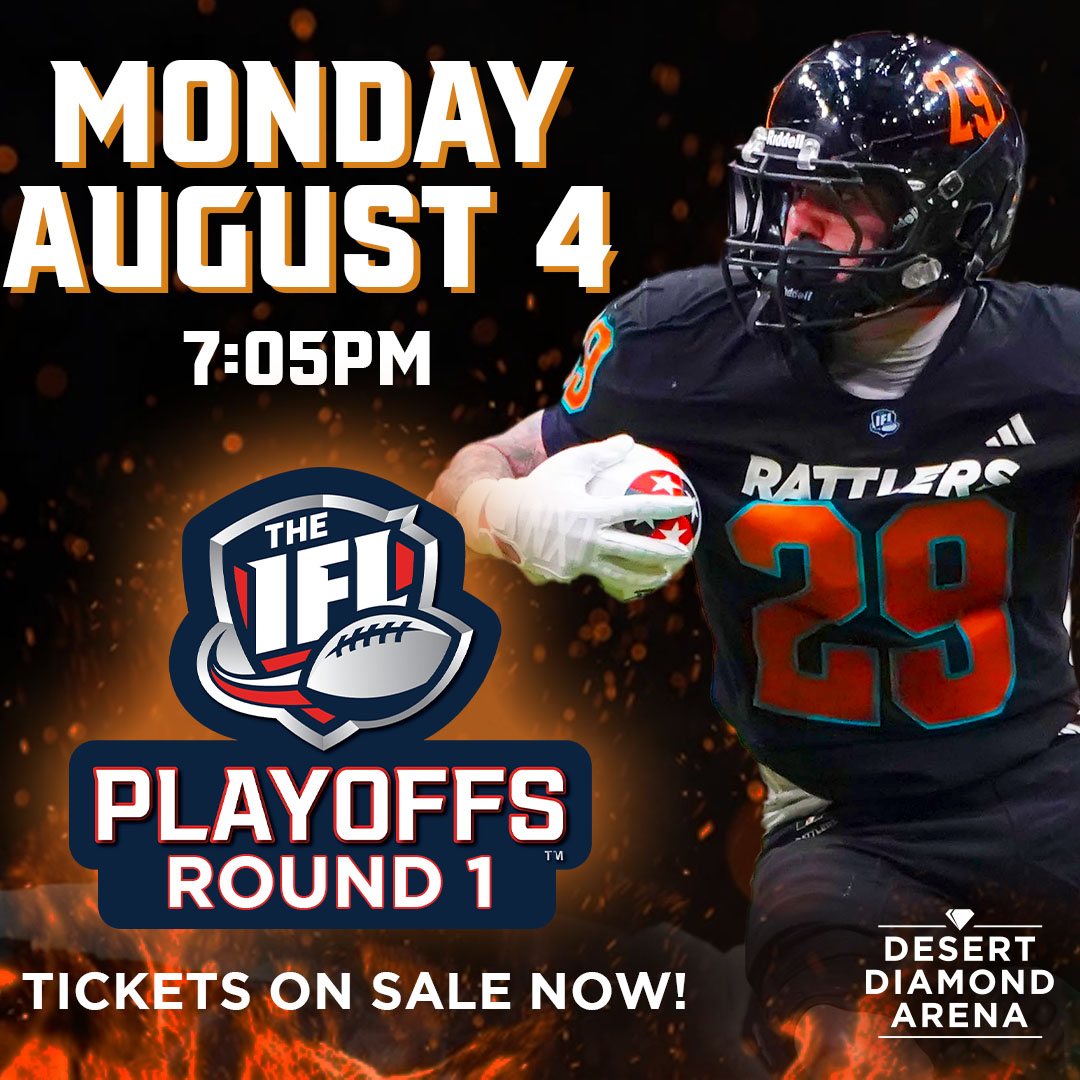 𝐑𝐚𝐭𝐭𝐥𝐞𝐫𝐬 𝐭𝐨 𝐡𝐨𝐬𝐭 𝐅𝐢𝐫𝐬𝐭 𝐑𝐨𝐮𝐧𝐝 𝐈𝐅𝐋 𝐏𝐥𝐚𝐲𝐨𝐟𝐟 𝐆𝐚𝐦𝐞
Monday, August 4 | 7:05pm

Strength of schedule tiebreaker favors Rattlers regardless of Sunday’s outcome vs. San Diego

𝗕𝘂𝘆 𝗧𝗶𝗰𝗸𝗲𝘁𝘀: ow.ly/o7O750WtGAJ
Read Press Release: