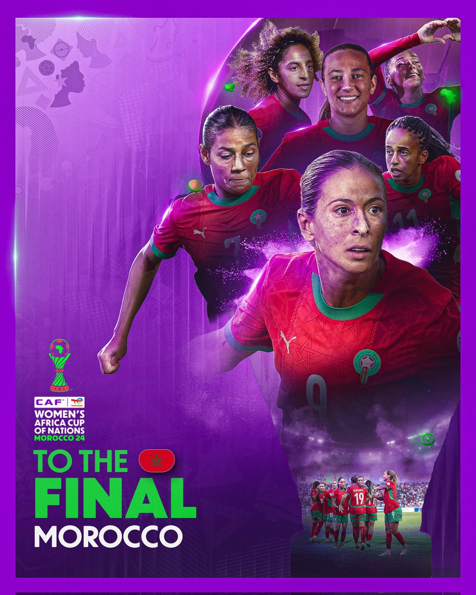 AfricaFactsZone's tweet image. Morocco's Atlas Lionesses beat Ghana's Black Queens 1-1 (4-2 on penalties) to advance to the final of the WAFCON.
They will play Nigeria's Super Falcons in the final. Morocco is the host nation.