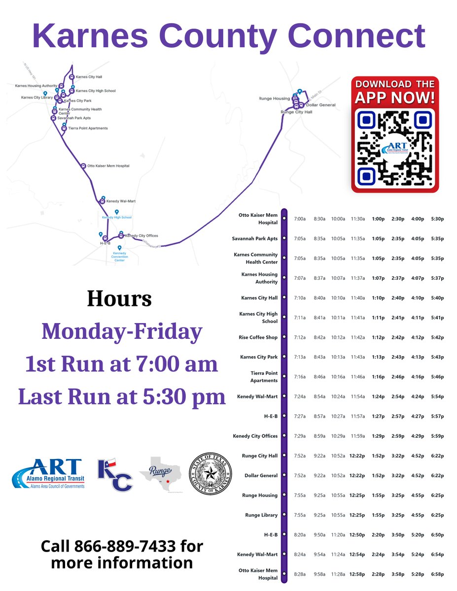 Attention Karnes County! Join us for an AACOG Roadshow at “The Mill” – Kenedy Convention Center this Thursday, July 24, from 10:00 a.m. to 2:00 p.m. Need a ride? Alamo Regional Transit can provide you with transportation on the Connect Kenedy and Karnes County Connect routes!