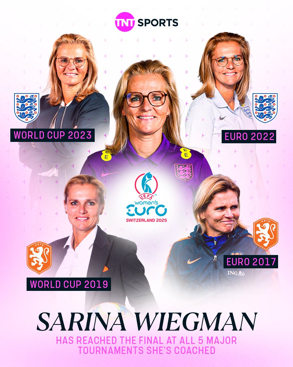 Sarina Wiegman has now reached 5 consecutive international finals as a manager 🐐