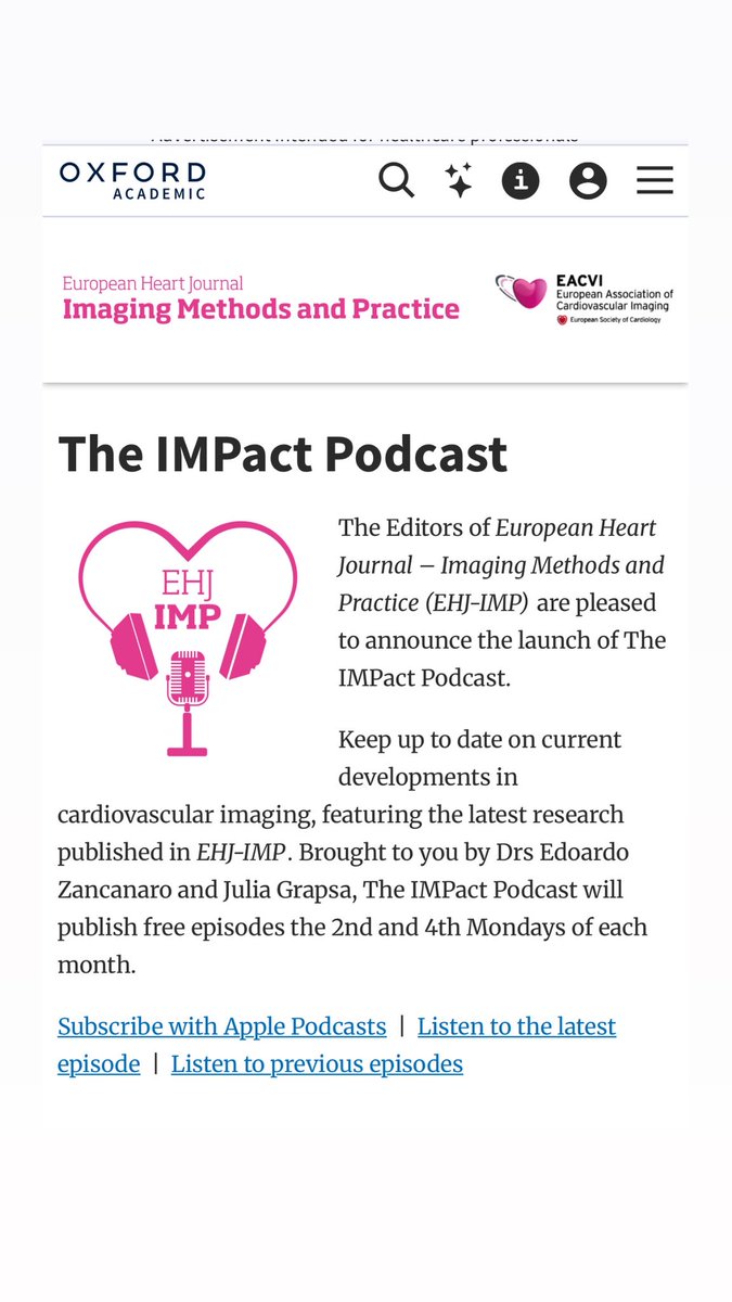 EchoSoliman's tweet image. 🎙️ Pleased to join the @EHJ_IMP podcast to discuss our latest state-of-the-art review on echocardiography in short-term mechanical circulatory support - a trans-Atlantic practical guide.
Thanks to @AnnaKateBarton @EZancanaroMD @alessia_gimelli for having me.
🔗 Listen here:…