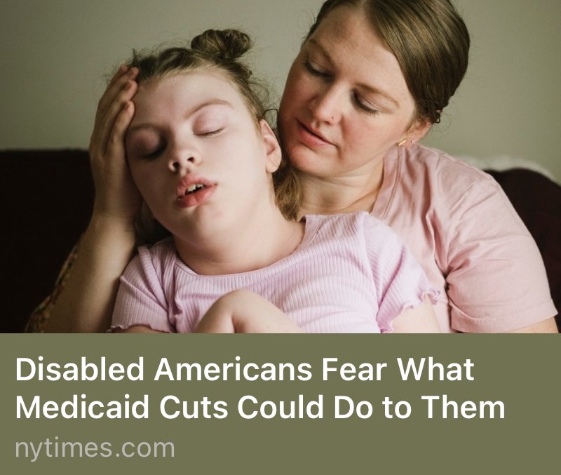 RepLauraGillen's tweet image. Medicaid is a lifeline for 4.5 million Americans with disabilities who rely on its home and community‑based care services. But the GOP’s so‑called “big, beautiful” bill puts those services and the families who depend on them at serious risk.
nytimes.com/2025/07/21/wel…