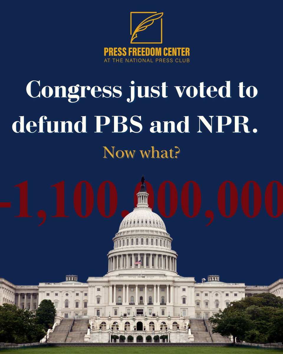 PFC_NPC's tweet image. Millions of Americans rely on public media as their only connection to local journalism.
Read the full press release from the Press Freedom Center at the link:
press.org/newsroom/natio…
