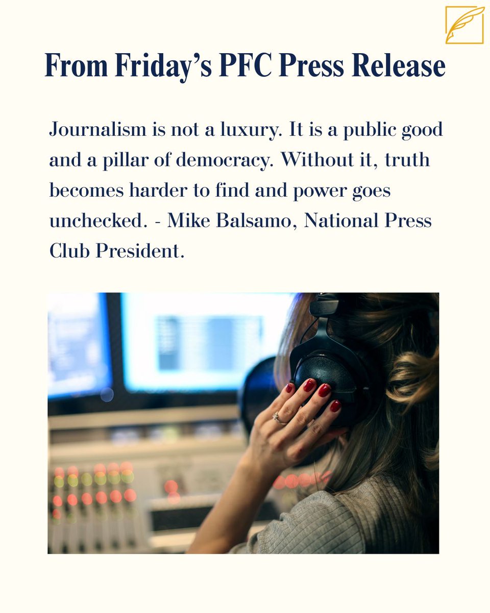 PFC_NPC's tweet image. Millions of Americans rely on public media as their only connection to local journalism.
Read the full press release from the Press Freedom Center at the link:
press.org/newsroom/natio…