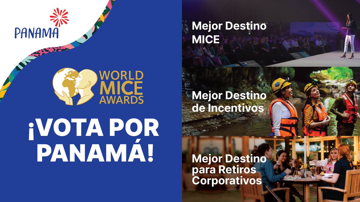 🇵🇦 ¡Panamá compite en los World MICE Awards 2025 en 3 categorías clave!:

🔹 Mejor Destino MICE de América Latina
🔹 Mejor Destino de Incentivos
🔹 Mejor Destino para Retiros Corporativos

🗳️ Vota hasta el 19 de septiembre: f.mtr.cool/sjuxyeqgvw