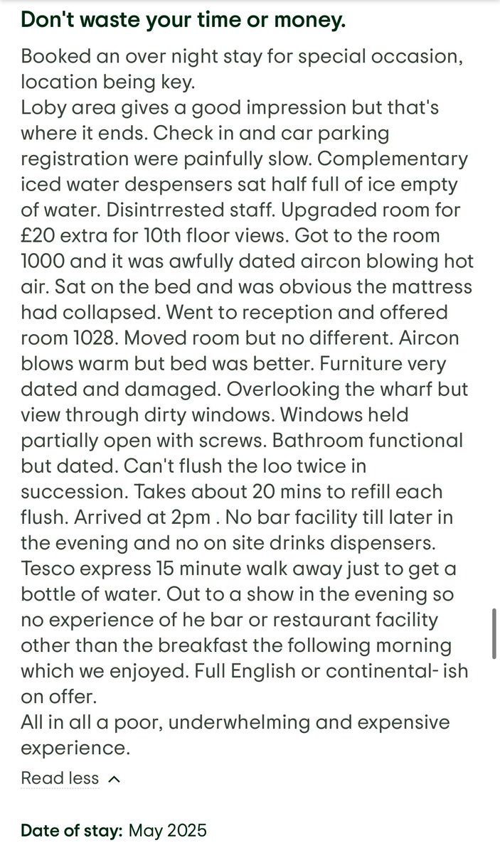 MonkEmma's tweet image. Just to be clear, this is what Reform accounts considers a “luxury hotel”🙄