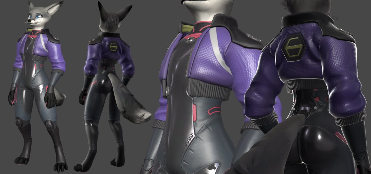 FaraVR's tweet image. Some more suit and jacket WIP!  I&apos;ve ended up calling this outfit Cortex