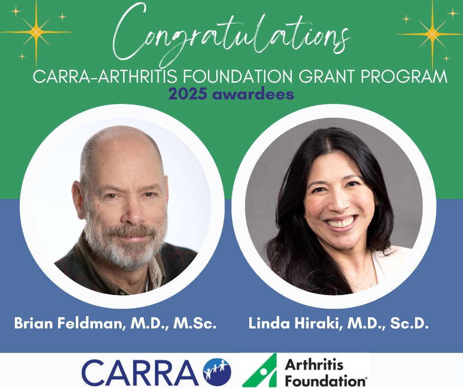 carrainc's tweet image. 🎉 Congratulations to two physician-scientists from The Hospital for Sick Kids who have been selected as 2025 awardees of the CARRA-@ArthritisFdn Grant Program! Read more:carragroup.org/arthritis-foun…