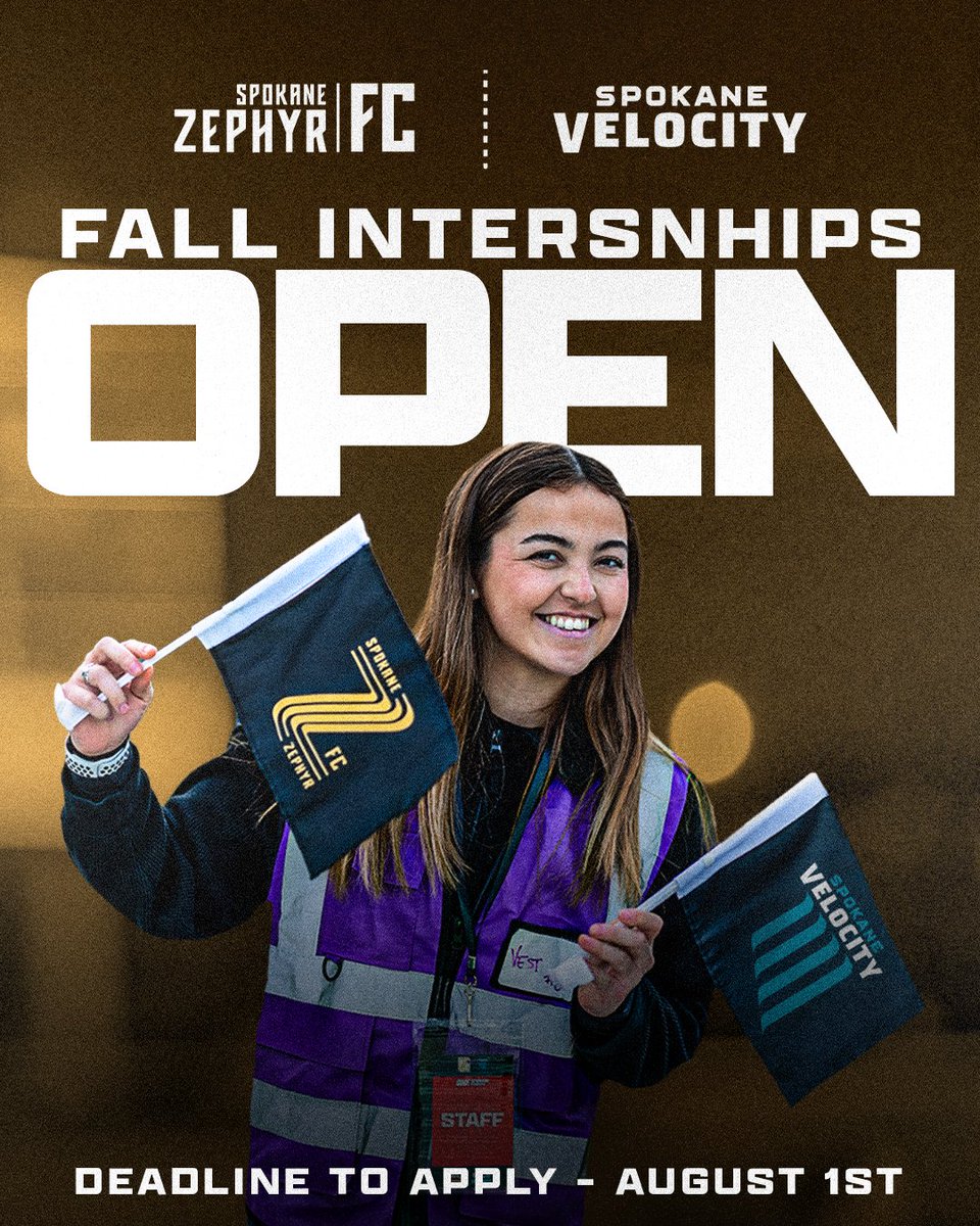 SpokaneVelocity's tweet image. 📣 𝙁𝙖𝙡𝙡 𝙄𝙣𝙩𝙚𝙧𝙣𝙨𝙝𝙞𝙥𝙨 applications are still open!
Click the🔗 in our bio to apply now!
#SpokaneZephyrFC #SpokaneVelocityFC #Internship