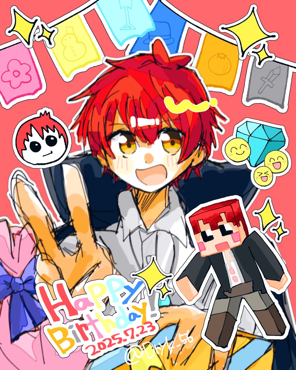 Dryk_56's tweet image. ともさんお誕生日おめでとうございます!!🥳❤️これからも応援しています!💎
#赤髪のとも生誕祭2025
#赤髪のとも誕生祭2025
#赤pic