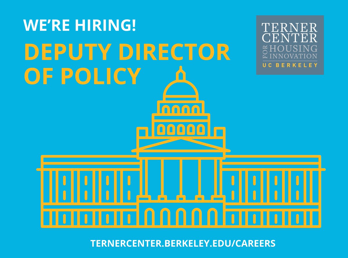 TernerHousing's tweet image. Please spread the word! We are seeking a talented Deputy Director of Policy to drive the Center&apos;s housing policy work in California and at the federal level. ternercenter.berkeley.edu/careers/