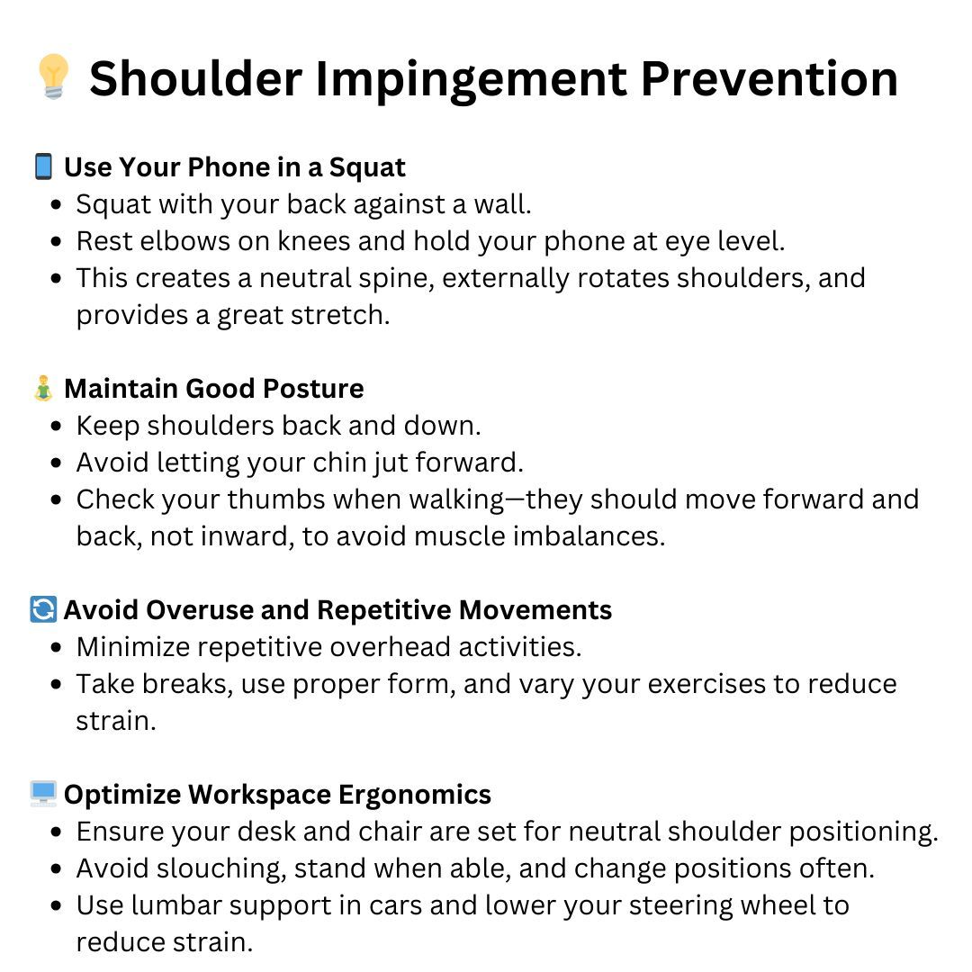 Bad posture = tight shoulders. Keep shoulders down, chin tucked, and thumbs pointed forward when walking. Your joints and posture will thank you long term.