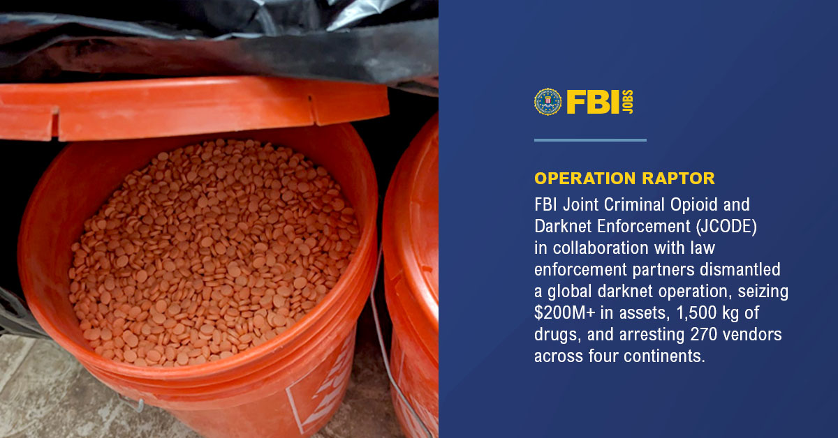 FBIJobs's tweet image. At the FBI, your work can prevent tragedies from happening. You'll have the opportunity to dismantle digital drug networks and fight the opioid crisis at its source. Be a part of creating a safer, more secure future. Learn more today.
ow.ly/XbUW50Ws0oJ
