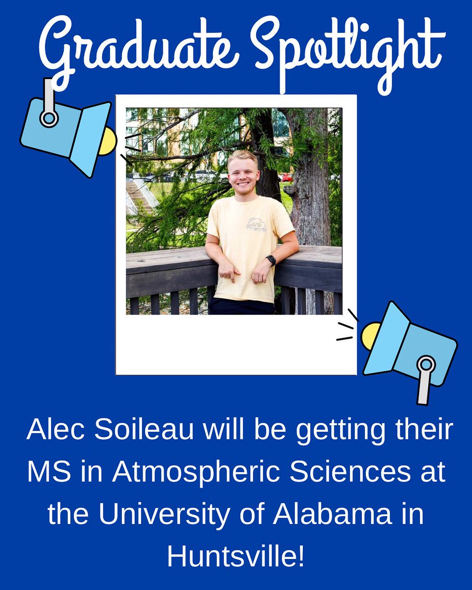 AMSBoSA's tweet image. Another awesome graduate to celebrate! Alec graduated from the University of Louisiana Monroe and will be heading to UAH for grad school! Your future is so bright, Alec, and we can鈥檛 wait to see what you do at UAH.