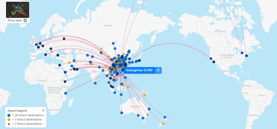BrilliantMaps's tweet image. Guangzhou Baiyun International Airport (CAN) is China's busiest both in terms of passenger numbers (63 million) and daily flights (735) yet doesn't make it into the top 10 globally.
Who does: brilliantmaps.com/busiest-airpor…