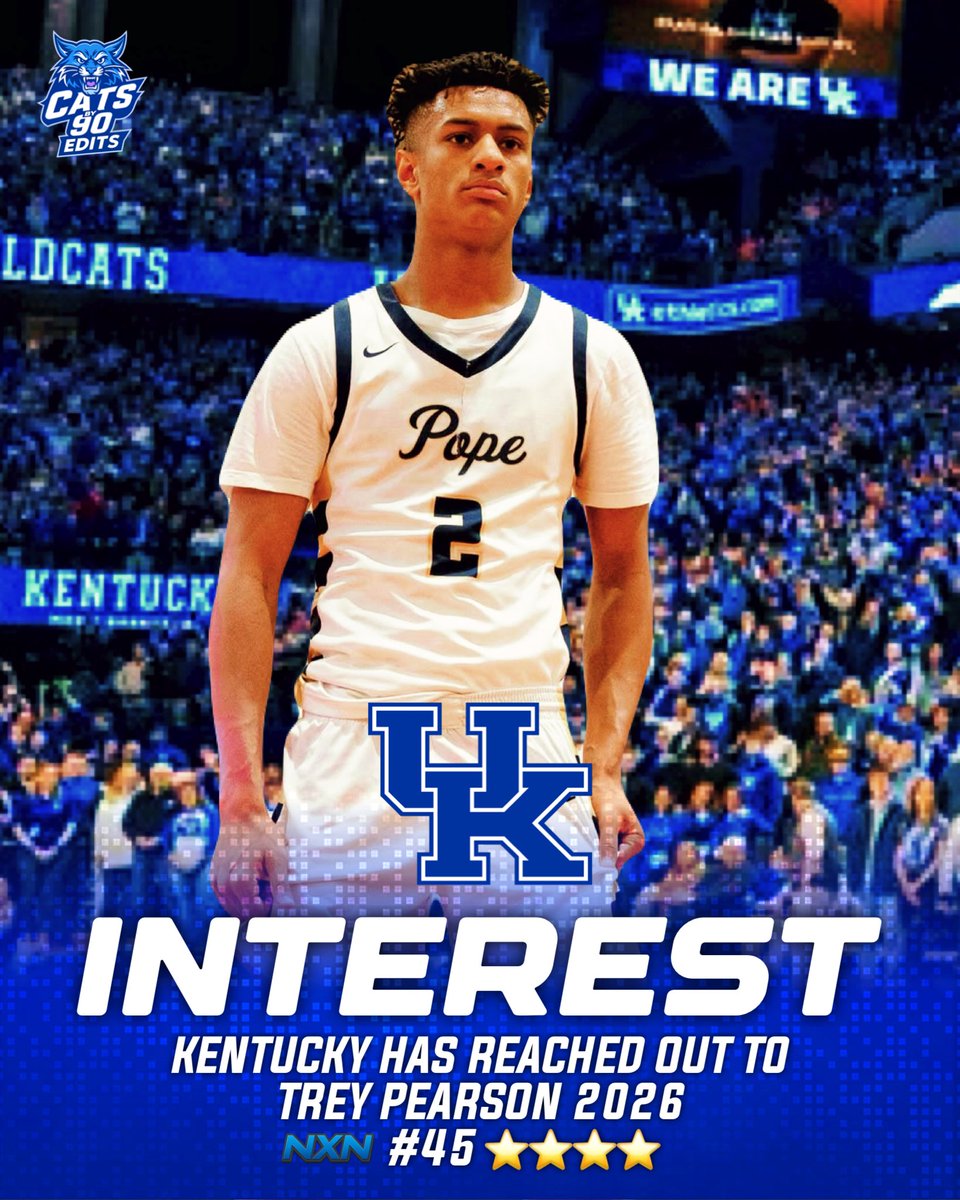 BigBlueDylan's tweet image. NEW: 2026 4⭐️ PG Trey Pearson (#45 NXN) has been contacted by Kentucky AC Alvin Brooks III after a strong Peach Jam where his team won the championship! HUGE stock-riser in 2026, finally getting the rightful recognition!
Keep balling out Trey! @TreyPearson_2
@__N__X__N__ #BBN