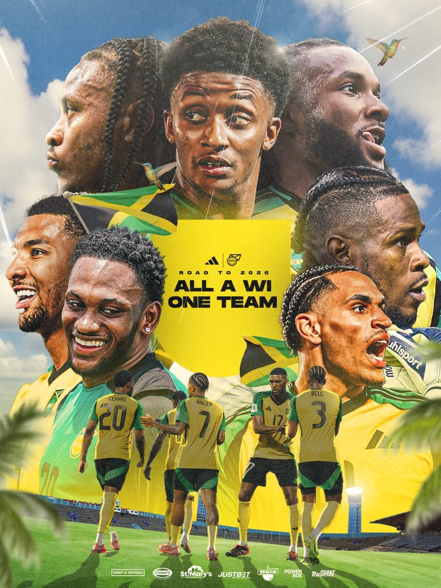 jff_football's tweet image. 🇯🇲 ALL A WI. ONE TEAM.
Only 6️⃣ games stand between us and a spot at #WorldCup2026.
This is more than football.
This is our time.
This is destiny.
This is Jamaica—united.
#ReggaeBoyz #AllAhWi #OneTeam