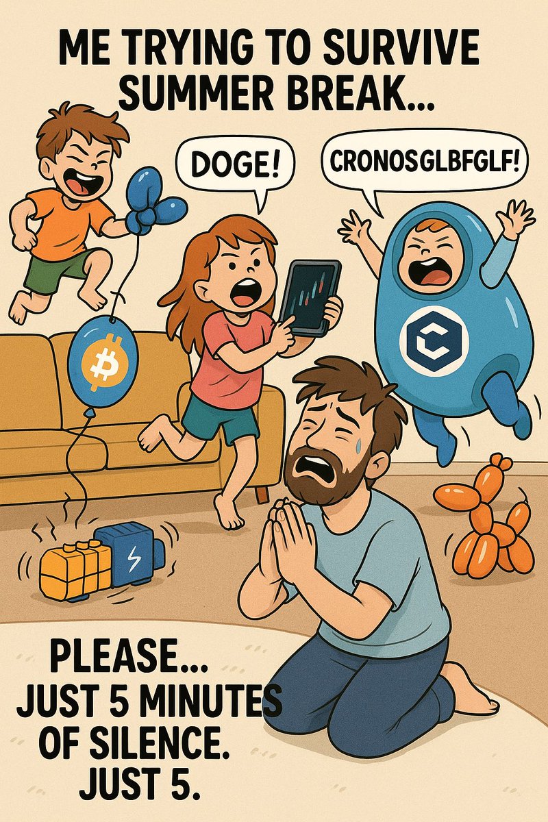 CronosBeggar's tweet image. me—“pls just be quiet for 5 mins”
my kids: summoning Satoshi in the kitchen with 3 tablets and a Nerf gun
😭😭😭

#CryptoCringe #ParentingHardMode #SendNoiseCanceling