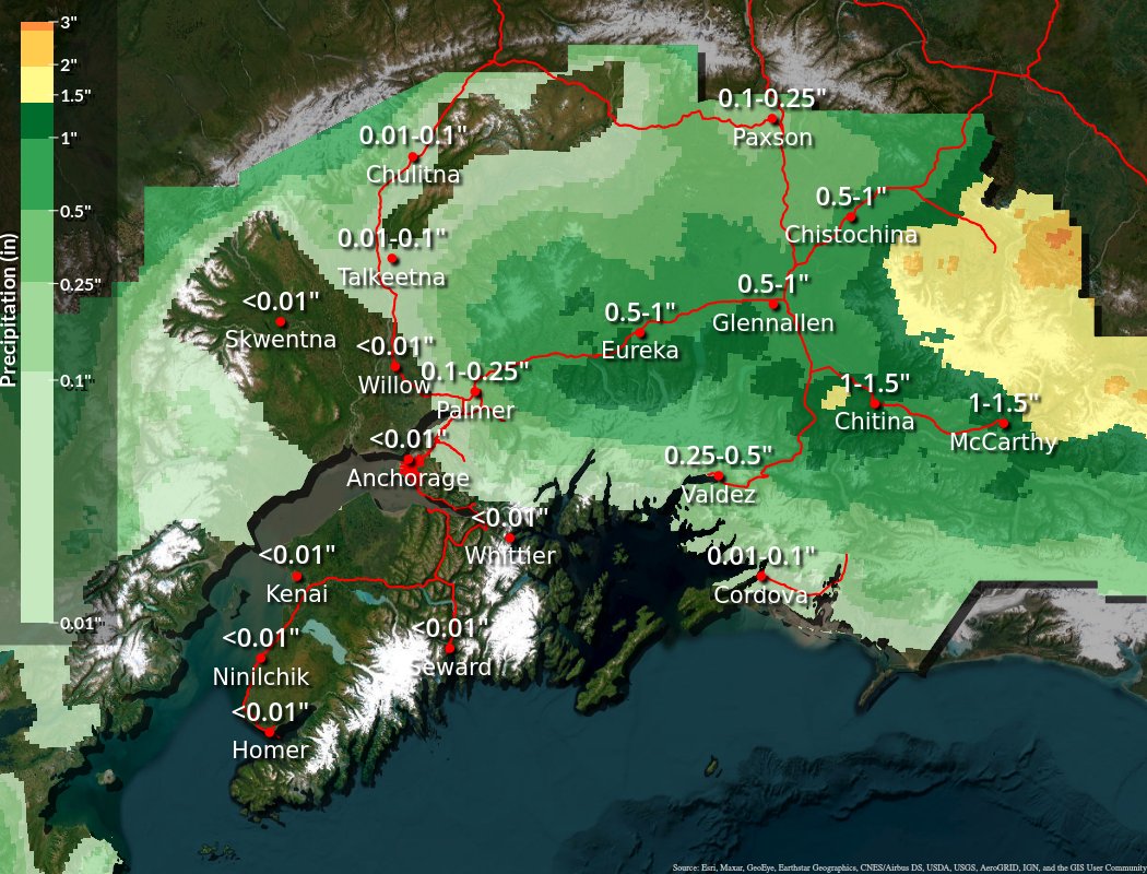 NWSAnchorage's tweet image. A hydrologic outlook has been issued for the Copper River Basin in light of expected rainfall from Tuesday into Wednesday. Rainfall amounts of 1 to 3 inches will be possible. For more information visit weather.gov/afc #akwx