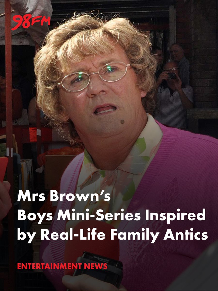 🎬 Mrs Brown’s Boys is back with a mini-series—based on true stories from Brendan O’Carroll’s life and others! 

Expect scooter shenanigans, driving test dramas, erotic fiction mix-ups…and it’s all live to a studio audience. 😂 

🔗 Read more on 98FM.com