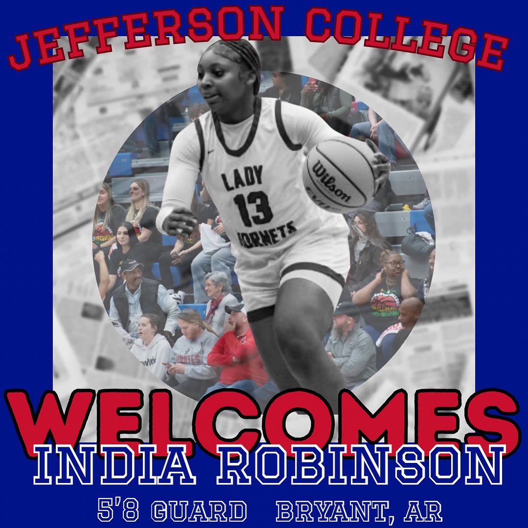 Our seventh signee of the 2025 recruiting class for the Lady Vikings is India Robinson: a 5’8 wing from Bryant, Arkansas 
She’ll be rocking #️⃣1️⃣3️⃣ in Viking Nation!

Let’s welcome India to the Jeffco Family!!
#LVM 🔴🔥🔵