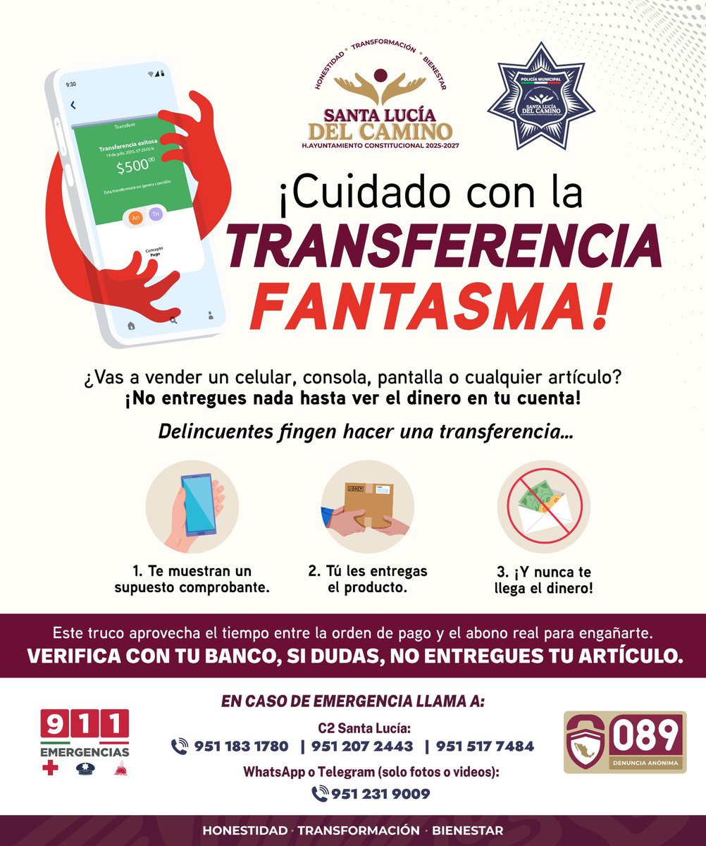 🚨 ¡CUIDADO CON LA TRANSFERENCIA FANTASMA! 🚨

El comercio a través de redes sociales sigue creciendo, pero también lo hacen las estafas. Si estás vendiendo un celular, una consola, una pantalla u otro artículo, ten mucho cuidado: los delincuentes están al acecho.

¿Cómo operan?