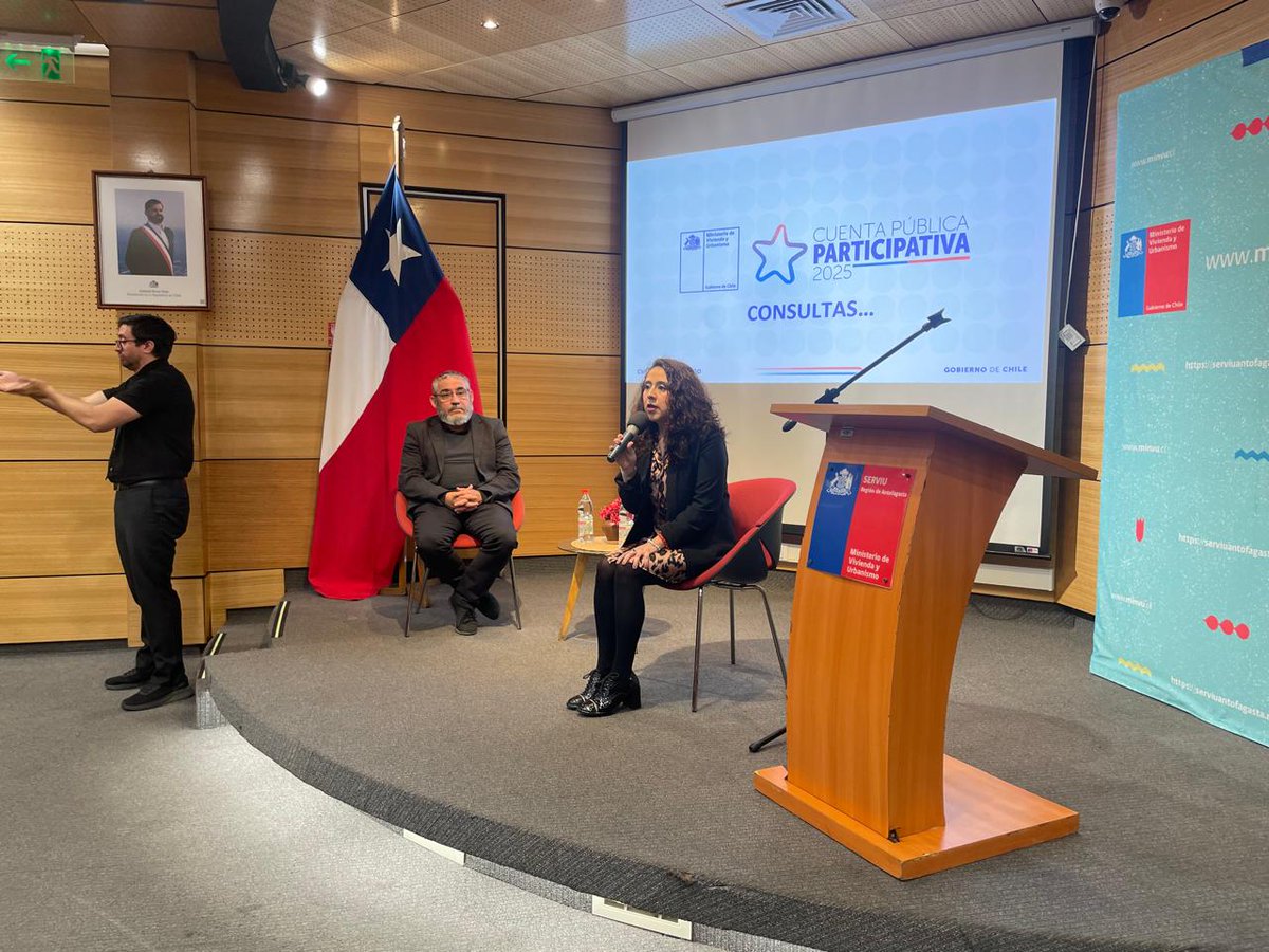 📢 Con participación de Autoridades, CChC , dirigentes sociales y funcionarios , Minvu - Serviu #Antofagasta generó su Cuenta Pública 2025 🏠

Se destacó el avance del Plan de Emergencia Habitacional y se anunciaron los desafíos 2026 

¡Vamos por ciudades más justas e inclusivas!