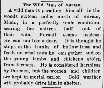 oddoldnews's tweet image. The Wild Man Of Adrian
The Black Hills Union, Rapid City, South Dakota · Friday, September 27, 1889