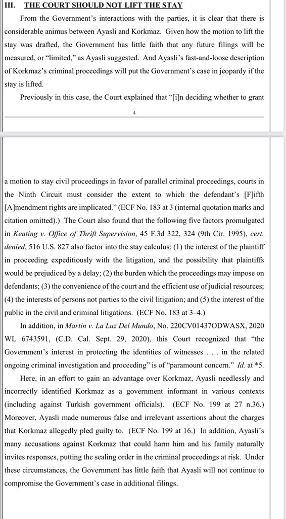 cemkucuk55's tweet image. ABD’de savcılık, BoraJet’in eski sahibi Türk iş adamı Yalçın Ayaslı tarafından Sezgin Baran Korkmaz’a karşı açılan davada California Merkez Bölge Mahkemesi’ne savunma dilekçesi sundu. Savcılık, açtığı davayı ABD’de 1970 yılında çıkarılan organize suçlar, dolandırıcılık, şantaj ve…