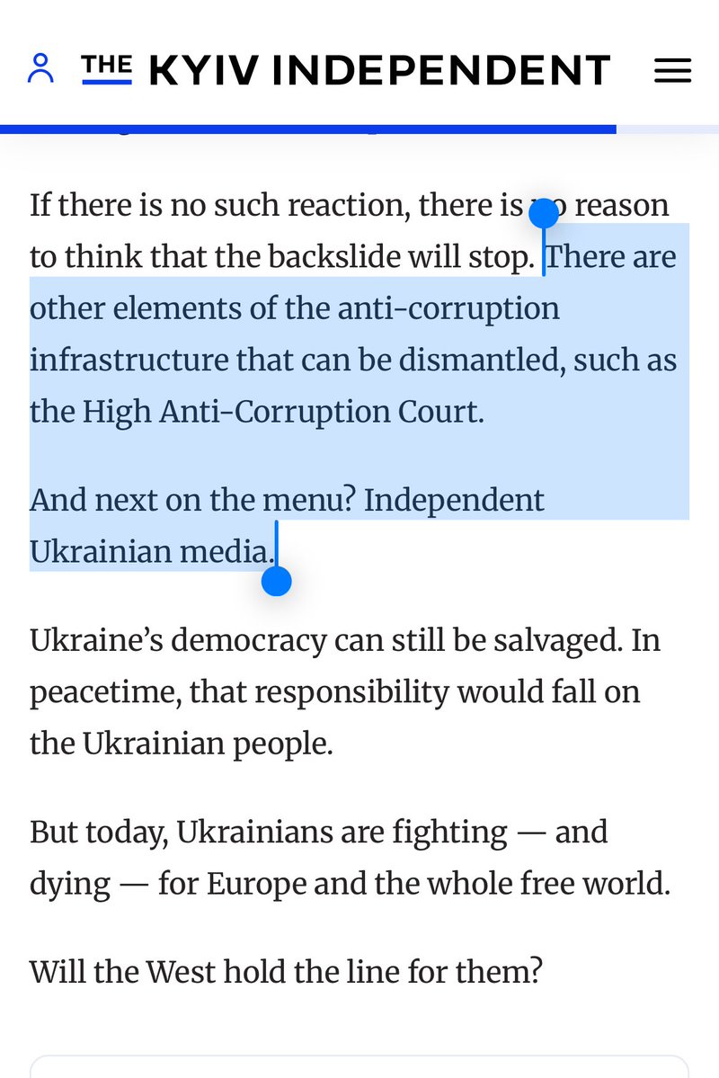 _Nico_Piro_'s tweet image. “Zelensky ha appena tradito la democrazia in Ucraina e chi combatte per difenderla”
Scrive il @KyivIndependent dopo che al NABU (anticorruzione) il presidente ha tolto autonomia
Quante volte ho ripetuto che la guerra per la difesa della democrazia in realtà l’ha indebolita?