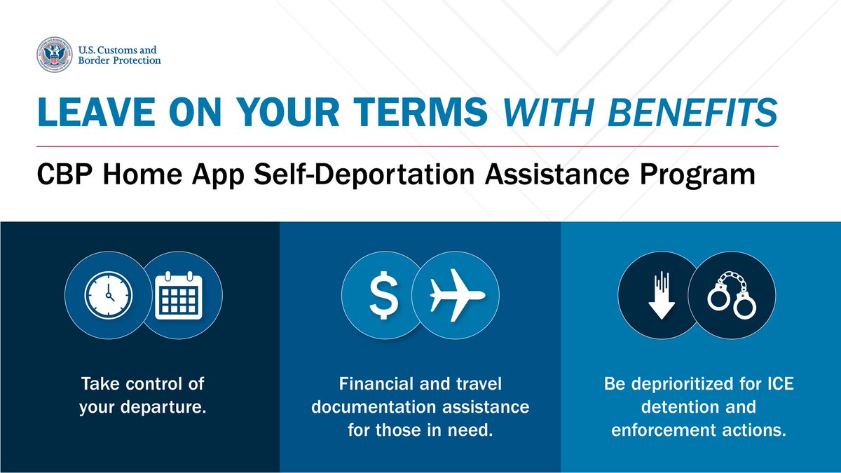 Ironball (@ironball_t) on Twitter photo <a href="/tomaskenn/">Thomas Kennedy</a> Cautionary tale. Sounds inconvenient.
Why risk getting swept up, arrest, detainment, loss of assets, and record?
Illegal border crossers should take advantage of self deportation.
ICE offers free airfare, documentation assistance, and $1000 to self-deport.
Be smart. <a href="/tomaskenn/">Thomas Kennedy</a> Cautionary tale. Sounds inconvenient.
Why risk getting swept up, arrest, detainment, loss of assets, and record?
Illegal border crossers should take advantage of self deportation.
ICE offers free airfare, documentation assistance, and $1000 to self-deport.
Be smart.