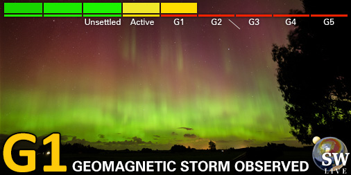 _SpaceWeather_'s tweet image. Minor G1 geomagnetic storm (Kp5)
Threshold Reached: 20:59 UTC
Follow live on spaceweather.live/l/kp
