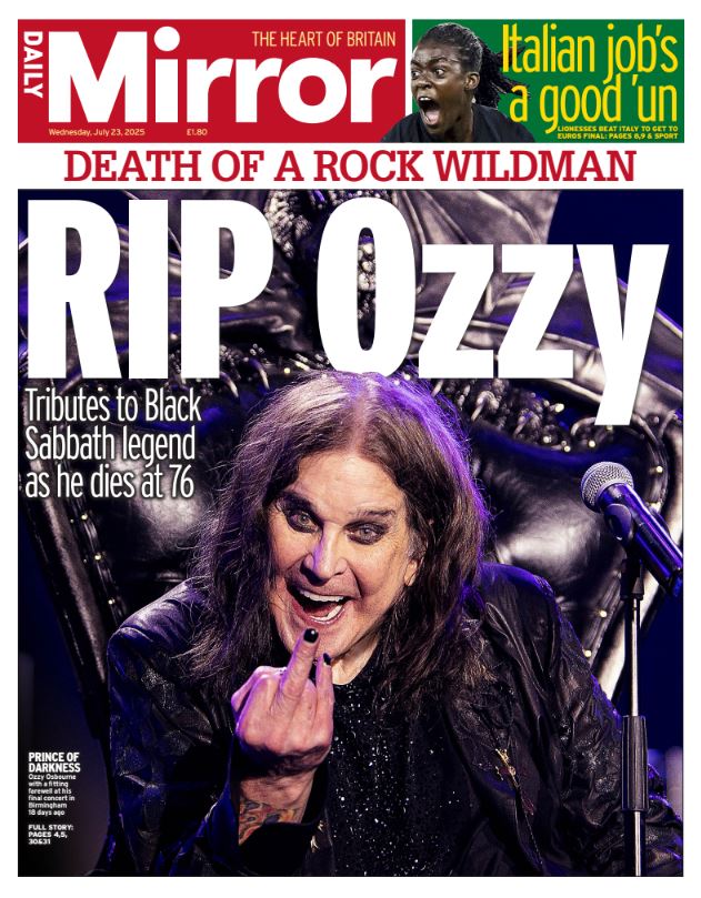 DailyMirror's tweet image. Wednesday's front page: RIP Ozzy
mirror.co.uk/3am/celebrity-…