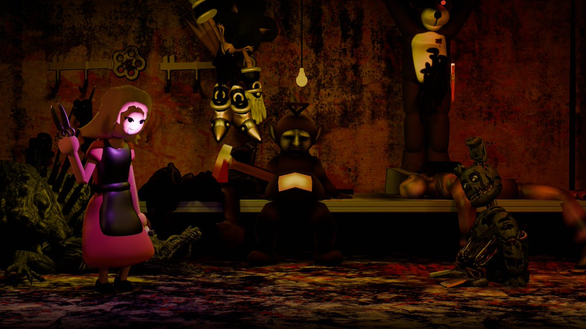 Scraphagnax's tweet image. Im so sorry
@PillarFunkinFNF @Hairdresser_PC2
Springtrap model by Thudner92
PCX model is an edit from @DarksArtworks 's 2011x
Tinky winky model by Leanity
Hairdresser and Dog by me
BG Model by @Pouria_SFMs
#pillarchase2 #fnf #fridaynightfunkin #pillarchase #DBTG